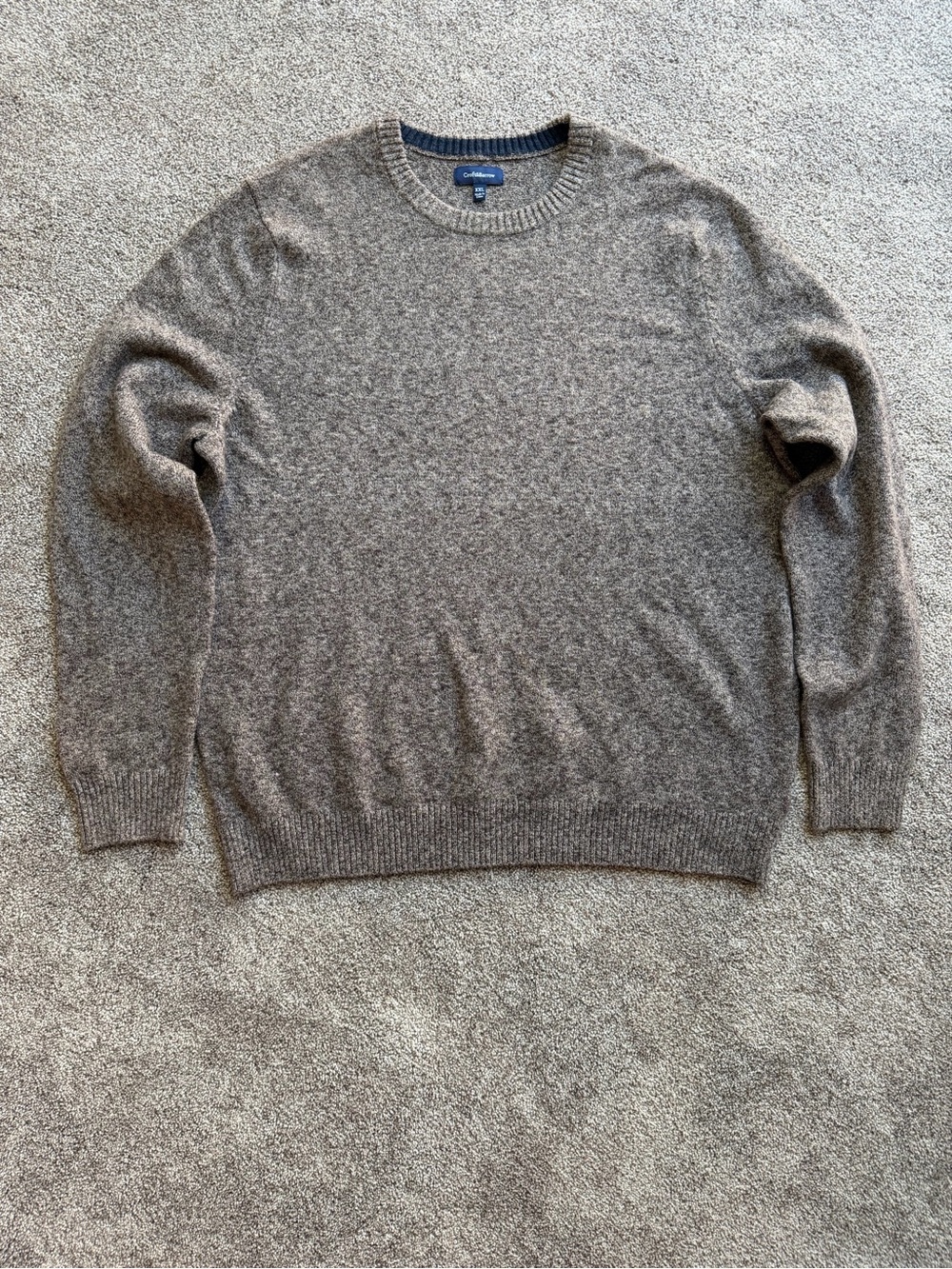 Brown Marled Long Sleeve Crewneck Sweater Size XXL